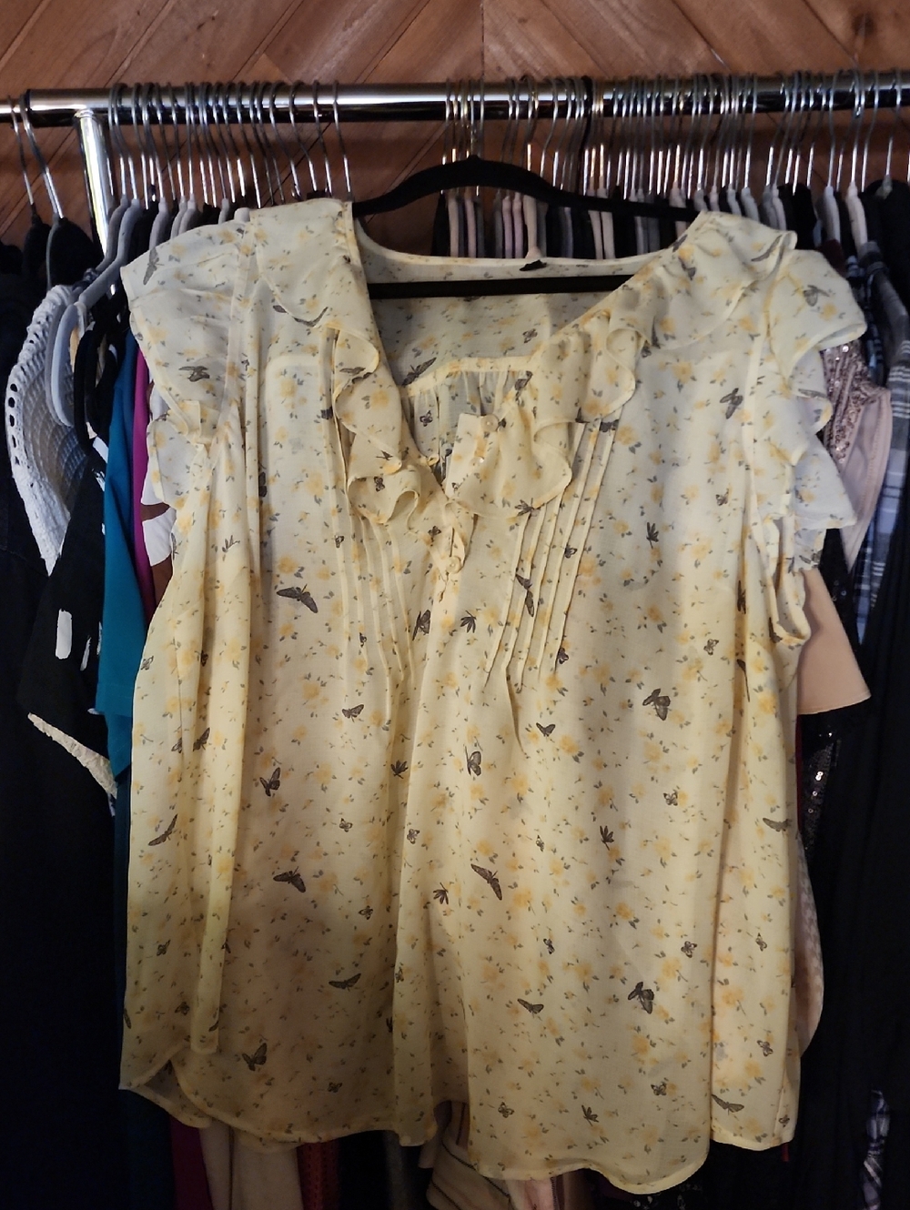 NL Yellow chiffon top
